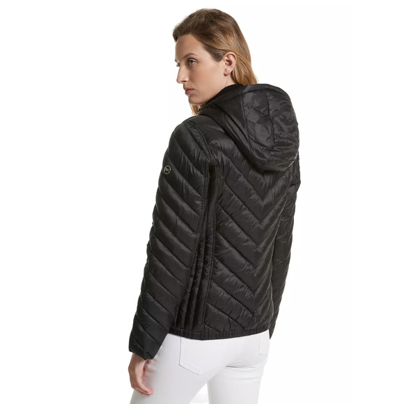 Michael Kors Puffer Jacket Reversible Quilted Nylon Signature Logo Packable Nwt - Picture 2 of 10